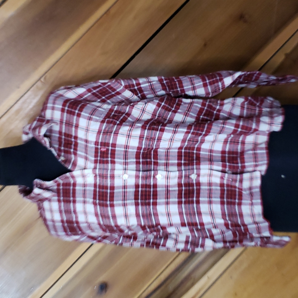 New! Levis Trendy Maple Cotton Amethyst Biking Red Flannel Button Up 2X